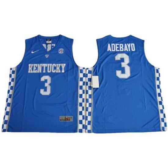 Wildcats #3 Edrice Adebayo Royal Blue Basketball Elite Stitched NCAA Jersey